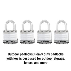 Master Lock M1XQ Magnum Heavy Duty Padlock with Key, 4 Pack Keyed-Alike