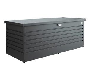 biohort leisuretime 210 gal. steel metallic dark grey 71in x 31 in x 28in deck box with soft close hydraulic lift (210 gallon)
