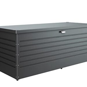 Biohort Leisuretime 210 Gal. Steel Metallic Dark Grey 71in x 31 in x 28in Deck Box with Soft Close Hydraulic Lift (210 Gallon)