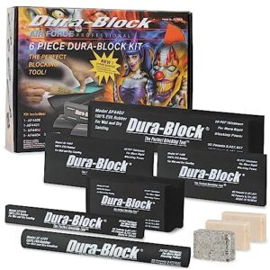 dura-block set 6pc - flexible eva foam wet or dry autobody sanding blocks kit for automotive bodywork