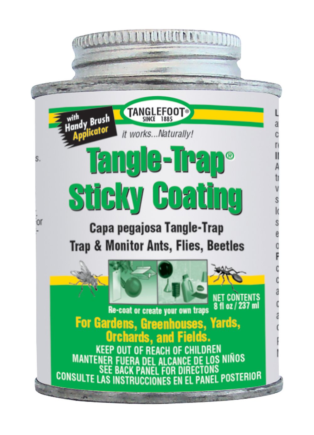 Contech 018441950082 Tanglefoot 300000588 8-Ounce Tangle Brush Coating, 8 oz Sticky Trap (Old), White