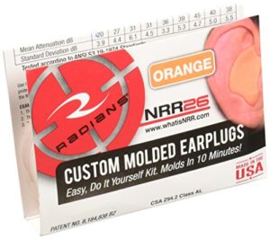 radians custom molded earplugs, orange