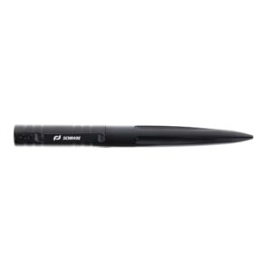 schrade scpenbk 5.7in black aluminum refillable screw-off tactical pen for outdoor survival, protection and edc