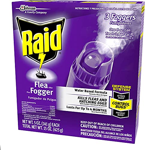 Raid Flea Flogger Plus Killer, Kills Fleas and Hatching Eggs (3 Count (Pack of 3)