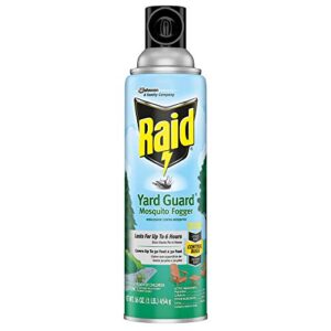 raid yard guard mosquito fogger, kills flies, mosquitoes, non-biting gnats, small flying moths, wasps and hornets 16 oz, pack of 12