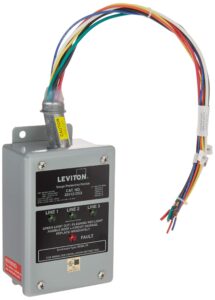 leviton 32412-ds3 120/240/120 volt, hi-leg split phase delta panel protector, dhc and x10 compatible, 80ka max surge current