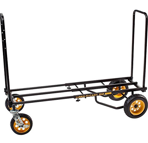 Rock-N-Roller R12RT (All Terrain) 8-in-1 Folding Multi-Cart/Hand Truck/Dolly/Platform Cart/34" to 52" Telescoping Frame/500 lbs. Load Capacity, Black