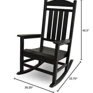 POLYWOOD R100BL Presidential Rocking Chair, Black