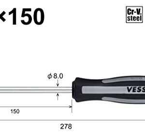 VESSEL MEGADORA IMPACTA Impact Driven Screwdriver +3x150 (6") No.980 980P3150