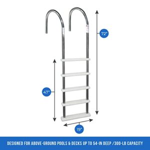 Blue Wave NE122SS Stainless Steel In-Pool Ladder,Silver/white