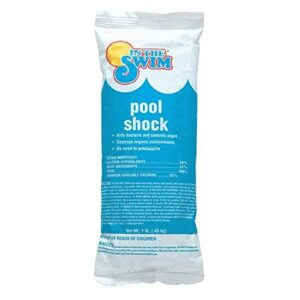 in the swim pool shock – 68% cal-hypo granular sanitizer for crystal clear water – defends against bacteria, algae, and microorganisms- 24 x 1 pound