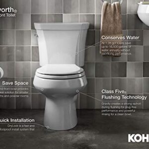 Kohler K-3577-7 Wellworth Classic 1.28 gpf Round-Front Toilet with Class Five Flushing Technology and Left-Hand Trip Lever, Black