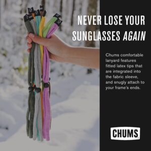 Chums Original Large Frame Cotton Retainer - Unisex Eyewear Keeper for Sunglasses & Glasses - Adjustable Fit, Washable & Made in USA (Large-End, Black)