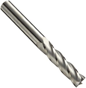 niagara cutter 17005449 carbide square nose end mill, inch, uncoated (bright) finish, roughing and finishing cut, 30 degree helix, 4 flutes, 2' overall length, 0.250' cutting diameter, 0.250' shank diameter