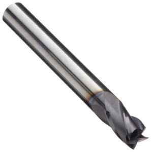 niagara cutter - c430m-030-d4-s.0-z4 n46420 carbide square nose end mill, metric, altin finish, roughing and finishing cut, 30 degree helix, 4 flutes, 39mm overall length, 3mm cutting diameter, 3.000mm shank diameter