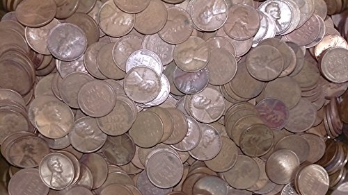 1000 Mixed Date Lincoln Cents, Wheat Ears Reverse, As Pictured