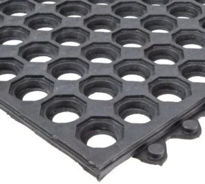 notrax t32 ultramat® lightweight modular anti-fatigue drainage mat, 3' x 3' black