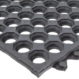 Notrax T32 UltraMat® Lightweight Modular Anti-Fatigue Drainage Mat, 3' X 3' Black