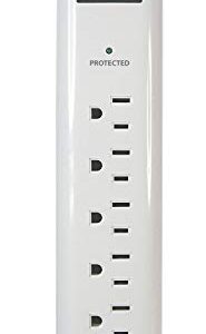 Prime Wire PB802124 6-Outlet Household Electronics Surge Protector with 14/3 SJT 3-Feet Cord.