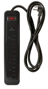 prime wire pb802225 6-outlet household electronics surge protector with 14/3 sjt 4-feet cord