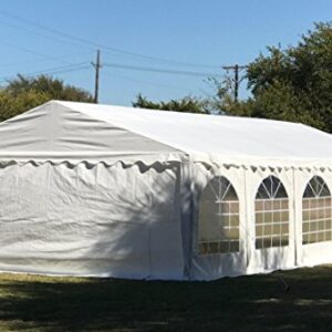 32'x16' PE Party Tent White - Heavy Duty Wedding Canopy Carport Shelter - with Storage Bags - By DELTA Canopies