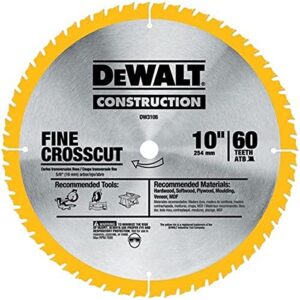 dewalt 10-inch miter / table saw blade, fine finish, 60-tooth, 2-pack (dw3106p5d60i)