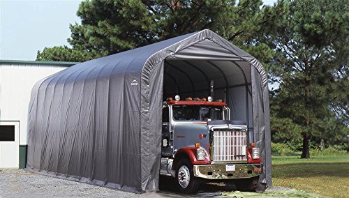 ShelterLogic 14x24x12 Peak Style Shelter, Grey Cover