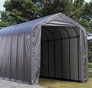 ShelterLogic 14x24x12 Peak Style Shelter, Grey Cover