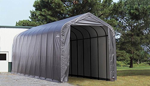 ShelterLogic 14x24x12 Peak Style Shelter, Grey Cover