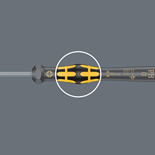 Wera 05030100001 Kraftform ESD 1578 A Slotted Precision Micro Screwdriver, 1.2mm Head, 40mm Blade Length