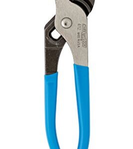 CHANNELLOCK 412 6.5-inch V-Jaw Tongue & Groove Pliers | Made in USA | 0.94-inch Jaw Capacity | Forged High Carbon Steel | More Points of Contact on Round Stock , Polished