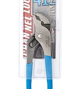 CHANNELLOCK 412 6.5-inch V-Jaw Tongue & Groove Pliers | Made in USA | 0.94-inch Jaw Capacity | Forged High Carbon Steel | More Points of Contact on Round Stock , Polished