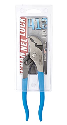 CHANNELLOCK 412 6.5-inch V-Jaw Tongue & Groove Pliers | Made in USA | 0.94-inch Jaw Capacity | Forged High Carbon Steel | More Points of Contact on Round Stock , Polished