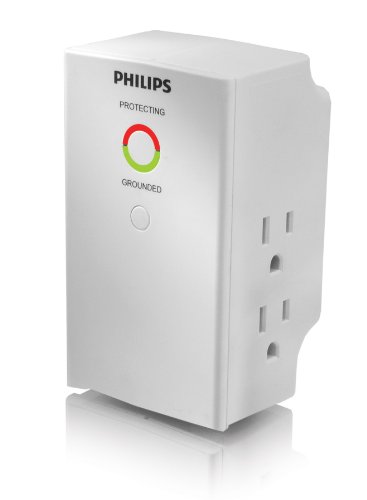 Philips SPP3030A/17 3-Outlet Home Electronics Surge Protector (White) (Discontinued by Manufacturer)