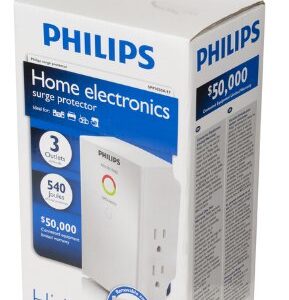 Philips SPP3030A/17 3-Outlet Home Electronics Surge Protector (White) (Discontinued by Manufacturer)