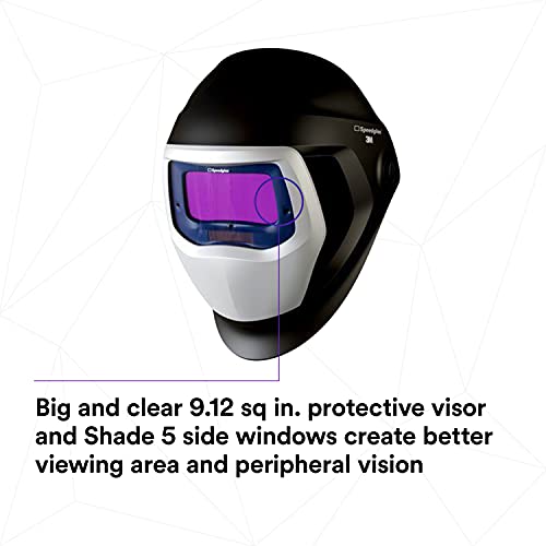 3M Speedglas Welding Helmet 9100 06-0100-20SW, with ADF 9100X, Black Large Lens