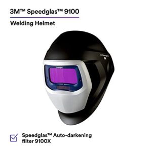 3M Speedglas Welding Helmet 9100 06-0100-20SW, with ADF 9100X, Black Large Lens