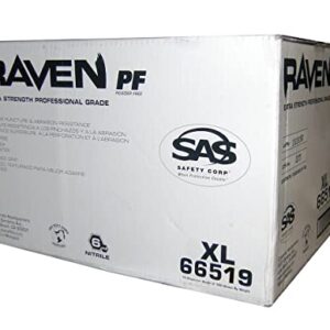 10 Pack SAS Safety 66519 Raven 6 mil Black Nitrile Disposable Gloves - X-Large (100 Gloves per Box)