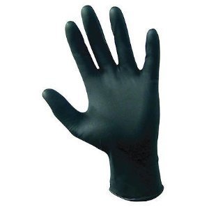 10 Pack SAS Safety 66519 Raven 6 mil Black Nitrile Disposable Gloves - X-Large (100 Gloves per Box)