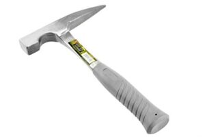 se 22-ounce rock pick hammer with pointed tip, 11-inch all steel geologist hammer, drop forged masonry hammer with comfortable grip for mining, 2lbs