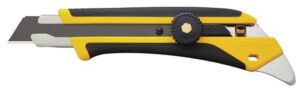 olfa 18mm heavy-duty utility knife (l-5) - multi-purpose custom cutting depth precision knife w/reinforced fiberglass handle & snap-off blade, replacement blades: any olfa 18mm blade
