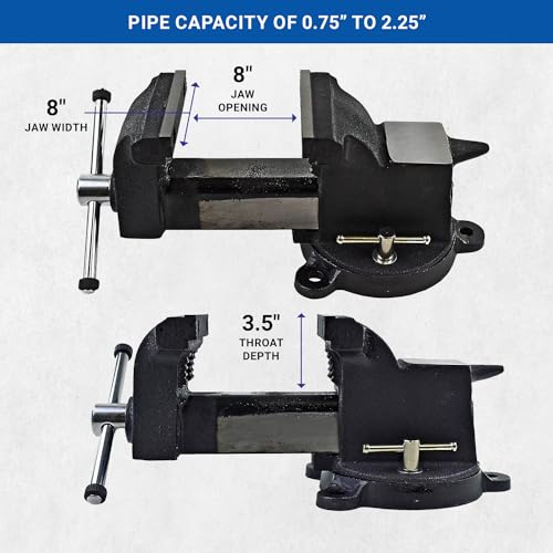 Yost Vises 908-AS 8" Heavy Duty Steel Bench Vise