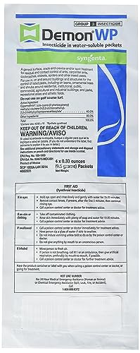 Syngenta - H-AP-2319890 - Demon WP Insecicide, 1 Envelope (9.5g) containing 4 (0.33 ounces) packets Clear white