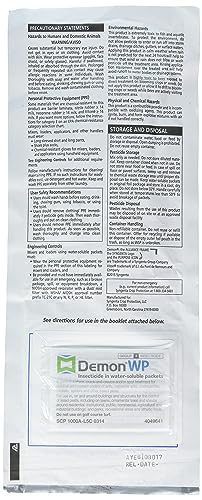 Syngenta - H-AP-2319890 - Demon WP Insecicide, 1 Envelope (9.5g) containing 4 (0.33 ounces) packets Clear white