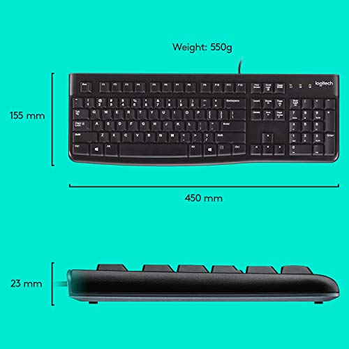 Logitech MK120 Wired USB Keyboard Mouse Desktop Combo