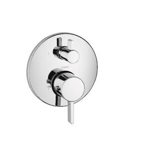 hansgrohe 04230000 s thermostatic trim with integrated volume control-less valve, 6.75 x 6.75 x 3.00 inches, chrome