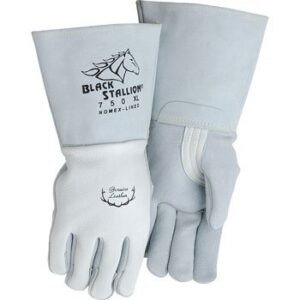 Black Stallion 750 Premium Grain Elkskin Stick Welding Gloves, Large, White