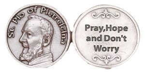 hlt st. padre pio pocket coin token, finely engraved