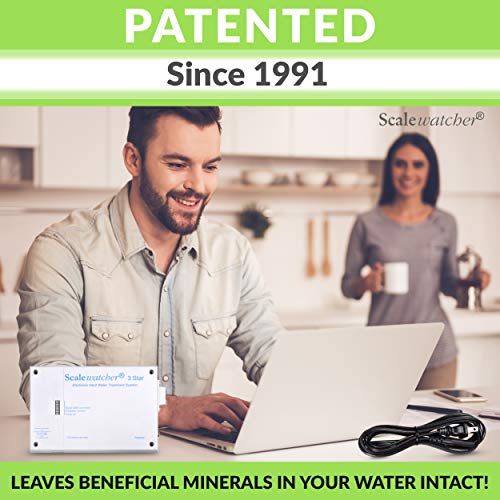 Scalewatcher 3 Original Electronic Descaler | USA Made & Patented Hard Water Softener/Conditioner Alternative | 600mA Chemical-Free and Salt-Free Electric Limescale Preventer and Remover