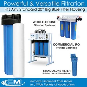 APPLIED MEMBRANES INC. 5 Micron Sediment Filter Replacement | 20" Whole House Sediment Filter | Depth Filter Removes Rust, Dirt, Sand, Silt, and Suspended Solids | H-F20BB05CF